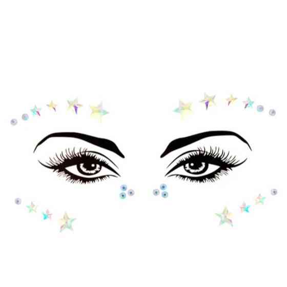 Декоративні стрази для обличчя зірочки one size різнобарвний Київ