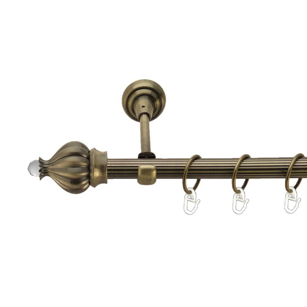 Карниз Orvit Таджа-Кристал металевий однорядний відкритий рифлена труба кільце металеве Антик 19 мм 200 см (00-00017290) Львів - фото 1