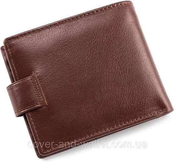 Коричневый мужской кошелек из гладкой кожи ST Leather Киев