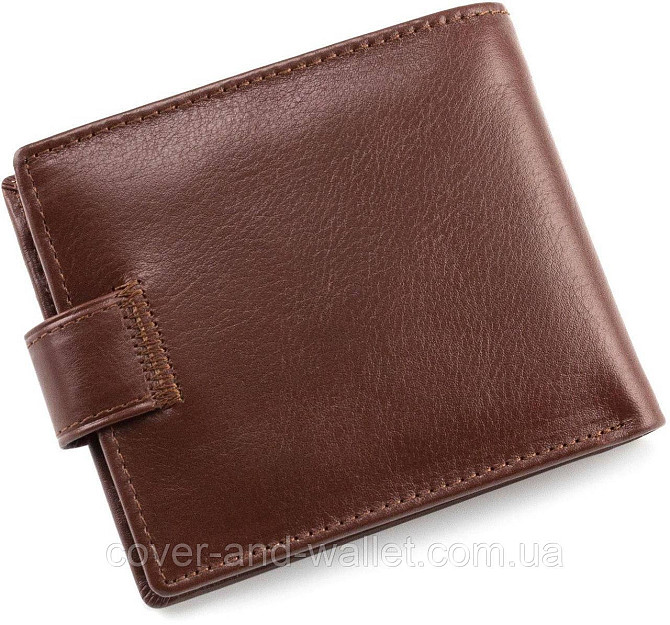 Коричневий чоловічий гаманець із гладкої шкіри ST Leather Київ - фото 2