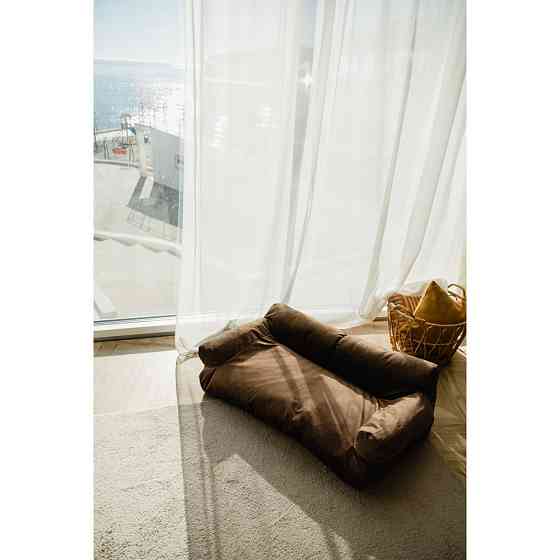 Велюровий диванчик для собак і котів Incor коричневий 10073 Київ