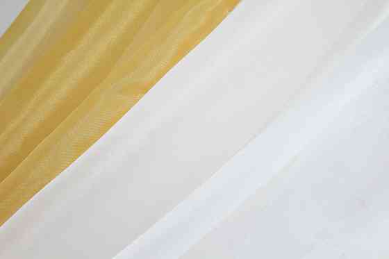 Кухонный комплект VR-Textil № 038к шторки и тюль золотистый и белым 270х170 см (52-0242) Киев