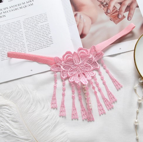 Эротические трусы с жемчугом розовые - размер универсальный (на резинке), 15% нейлон, 85% полиэстер Киев - изображение 1