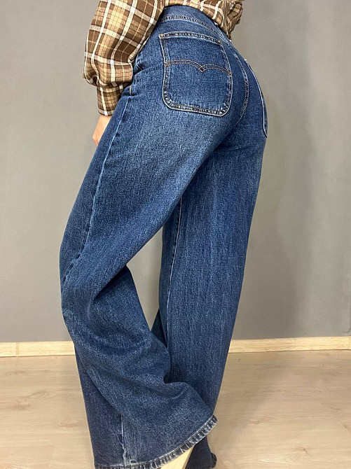 Джинсы женские LDM 0138 Palazzo Jeans свободные широкие от бедра высокая талия синие, синий, 30, 30, Одесса - изображение 5