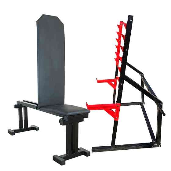 Лавка для жиму регульована 40 на 40 мм + Стійки для присідання під штангу 50 на 50 мм Київ