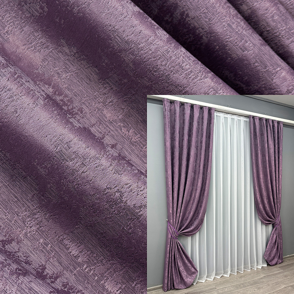Комплект готових штор VR-Textil Жакард Sultan XO № 1145ш Фіолетовий 100х270 см 2 шт (31-430) Київ - фото 1