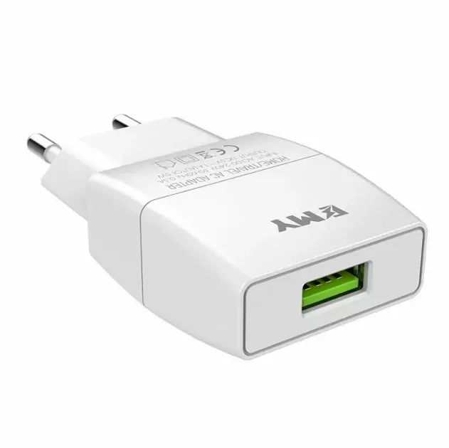 Мережевий зарядний пристрій EMY MY-A101 1a home charger + micro USB cable white (YT-KMY-A101-M) Полтава - изображение 1