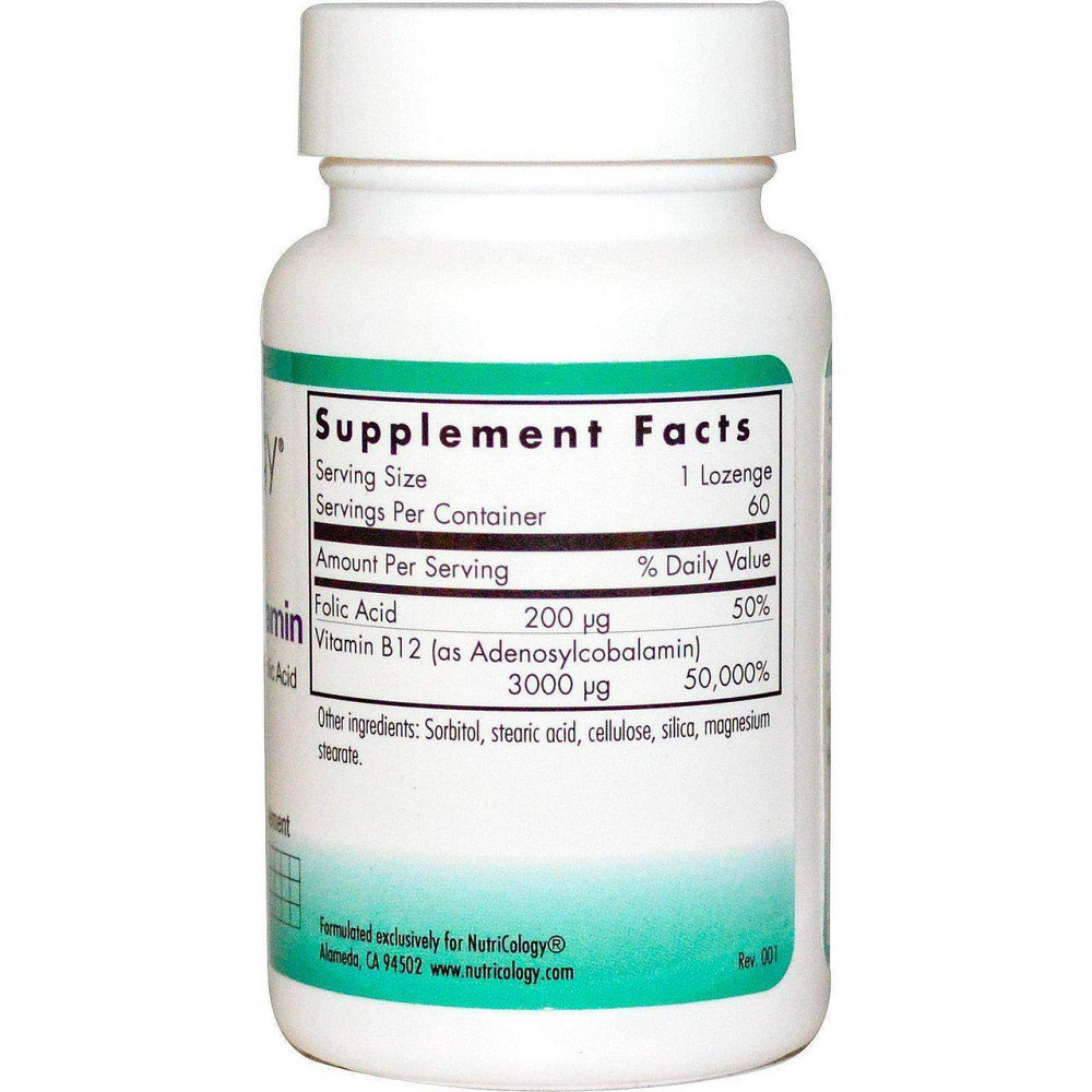 Вітамін В12 (аденозилкобаламін) Nutricology B12 Adenosylcobalamin 60 льод Київ - фото 2