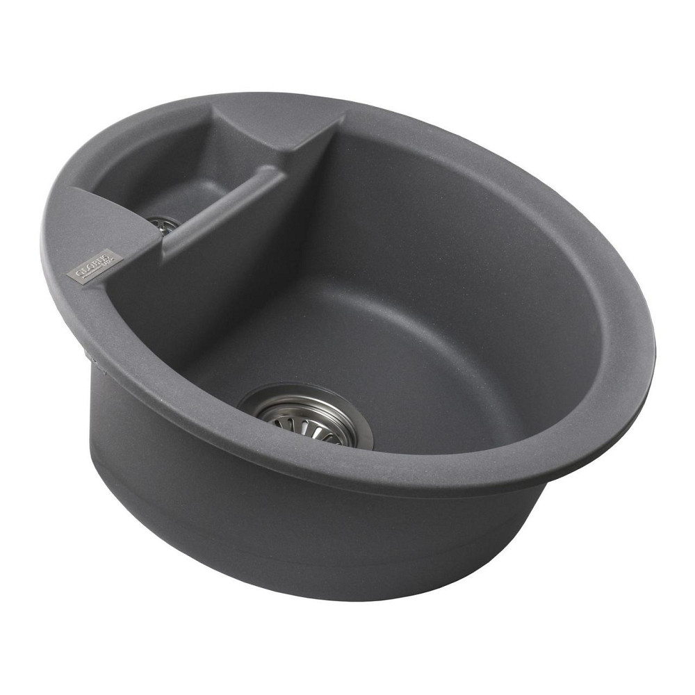 Гранітна мийка Globus Lux GURON сірий металік 480мм-А0003 (000022381) Київ - фото 3