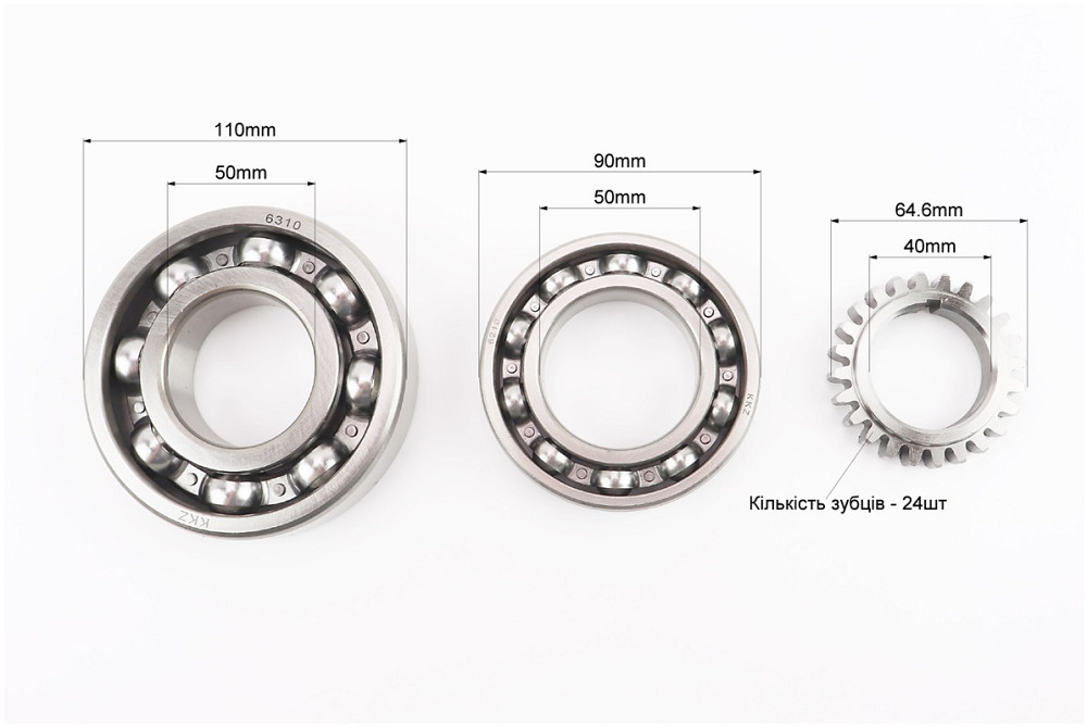 Колінвал R180NM +підшипники+шестерня Тип 1 Бершадь - фото 4