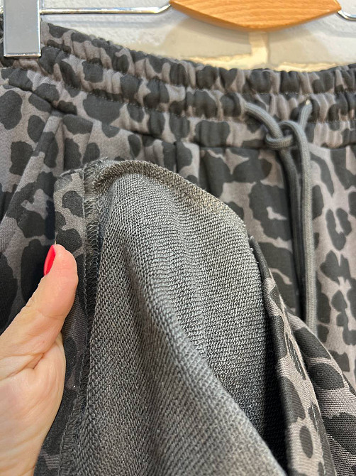 Брюки жіночі A-N 2630 палаццо леопардовий принт резинка на талії шнурок широкі сірі, сірий, M Київ - фото 4