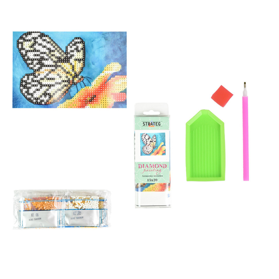 Алмазна мозаїка "Чарівний метелик" YAB28690, 10х15 см Вінниця - фото 2