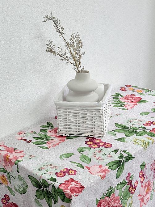 Ecotton Скатертина Ecotton 150х220 см бавовняна з рогожки рожева 29033/2 Літній букет Коломыя - изображение 2