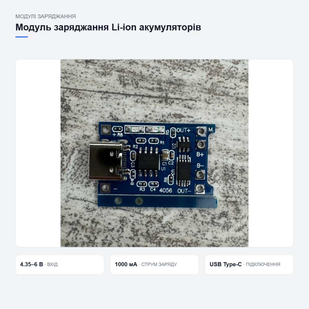 Модуль зарядки TP4056 X52136 для аккумуляторов Киев - изображение 16