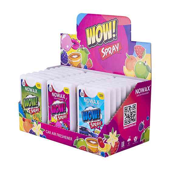 MIX ароматизаторів повітря з розпилювачем у виставковому боксі Nowax WOW Spray 24шт Киев