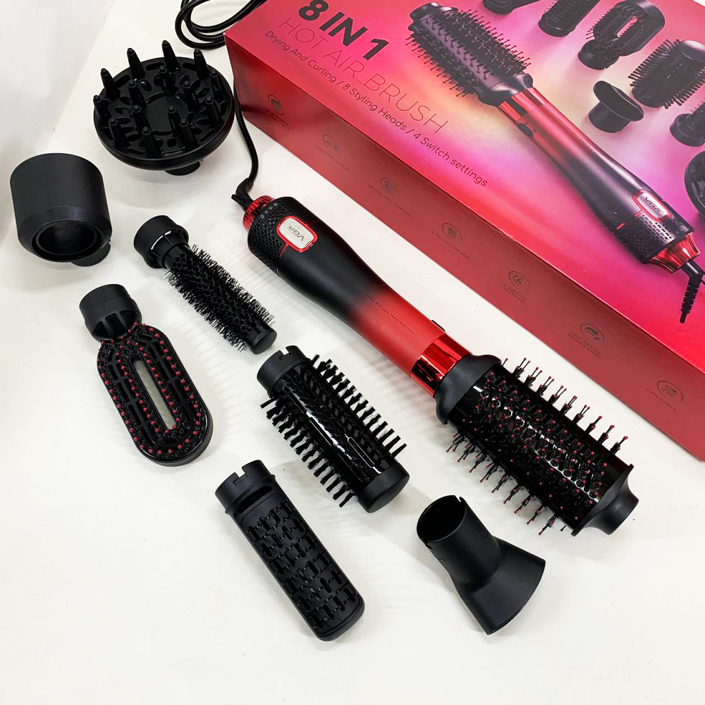 Функциональный профессиональный фен VGR 8 в 1 V-488, Фен-щетки стайлеры, Фен-браш для укладки NO-40 Львов - изображение 6