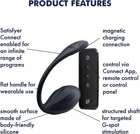 Віброяйце Satisfyer Ribbed Petal Connect App Black Львів