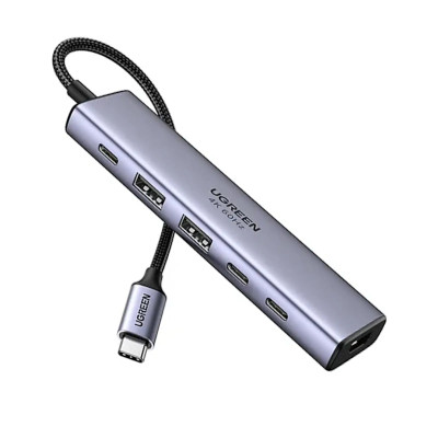 Концентратор Ugreen USB-C to HDMI + 2xUSB 3.2 + 2xUSB-C 3.2 + PD CM511 gray (35999) Вінниця - фото 1