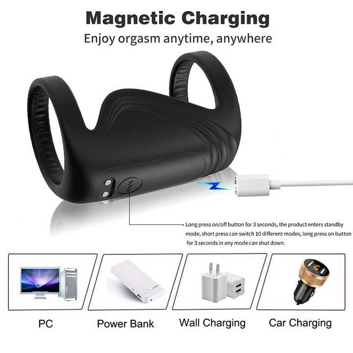 Насадка на пеніс із вібрацією Black Velvets Sleeve Вінниця - фото 5