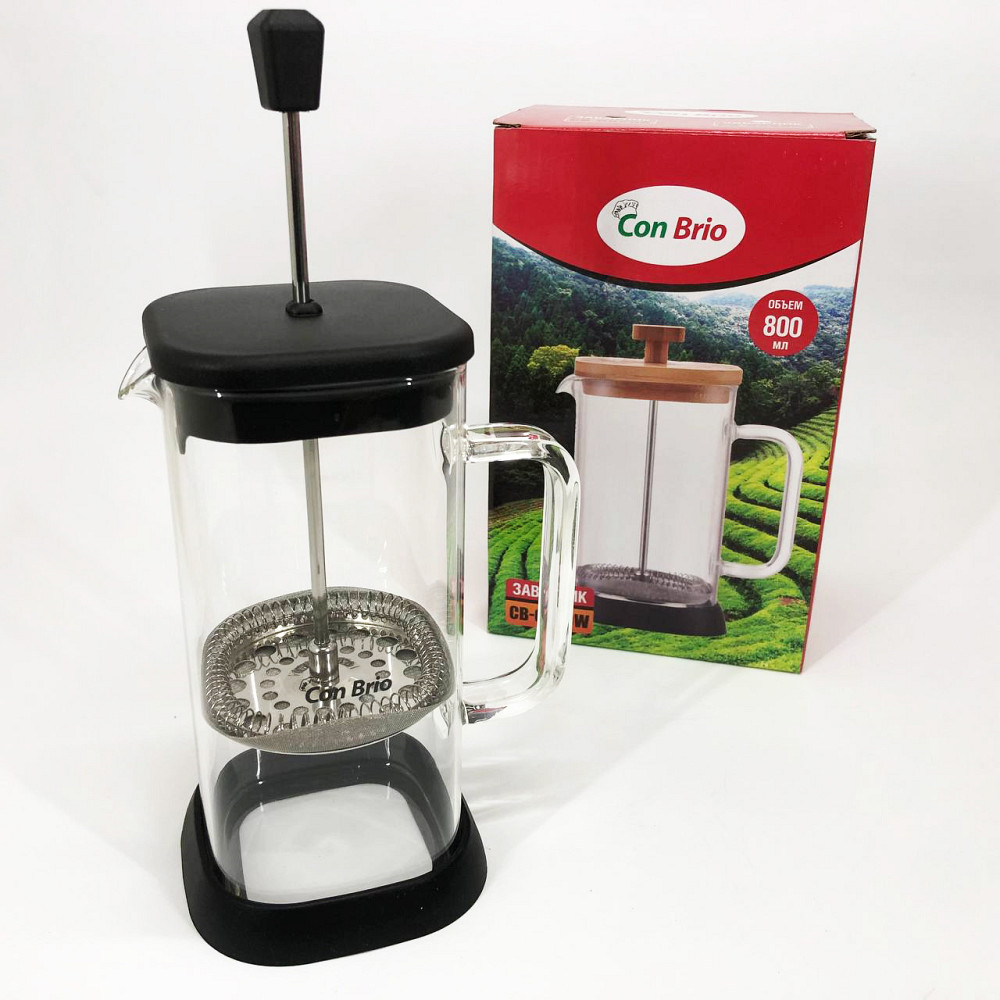 Френч-прес з ручкою Con Brio CB-6680В 800 мл, Чайник заварювальний скляний якісний на кухню MV-93 Івано-Франківськ - фото 8