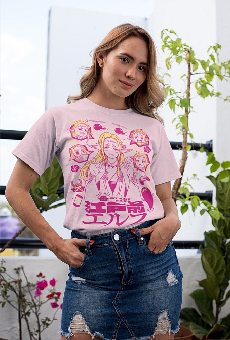 Футболка аниме Аниме Елф Едомае Манга оверсайз (S/M/L) Черний AnimeJ0386 Днепр - изображение 1