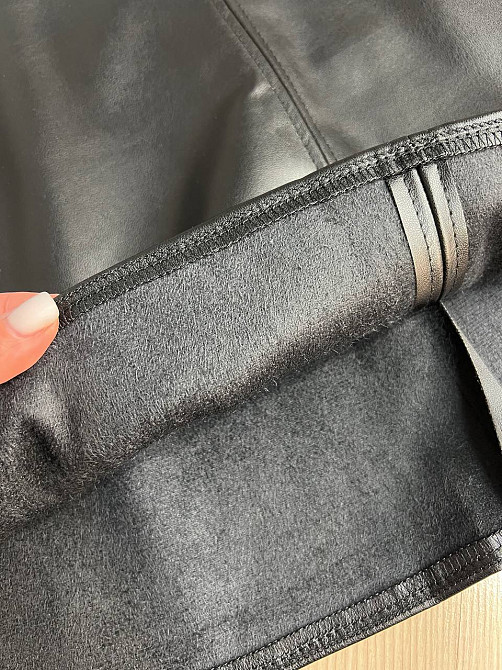 Спідниця жіноча Gritana 878 коротка трапеція екошкіра чорна, чорний, M Київ - фото 10