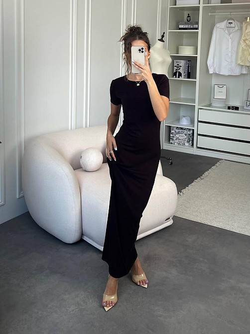 Жіноча базова облягаюча максі сукня у стилі скімс турецька натуральна віскоза Одеса - фото 1