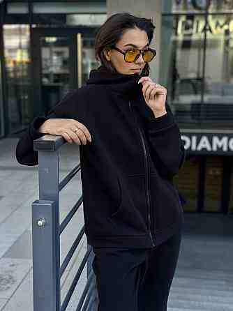 Жіночий зіп худі оверсайз Чорний 42/44 Харків