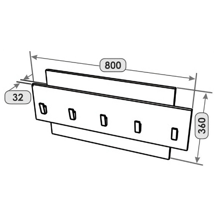 Вешалка настенная Эверест Нордик-800 80х3х36 см Графит + Дуб крафт золотой (DTM-5520) Львов - изображение 5