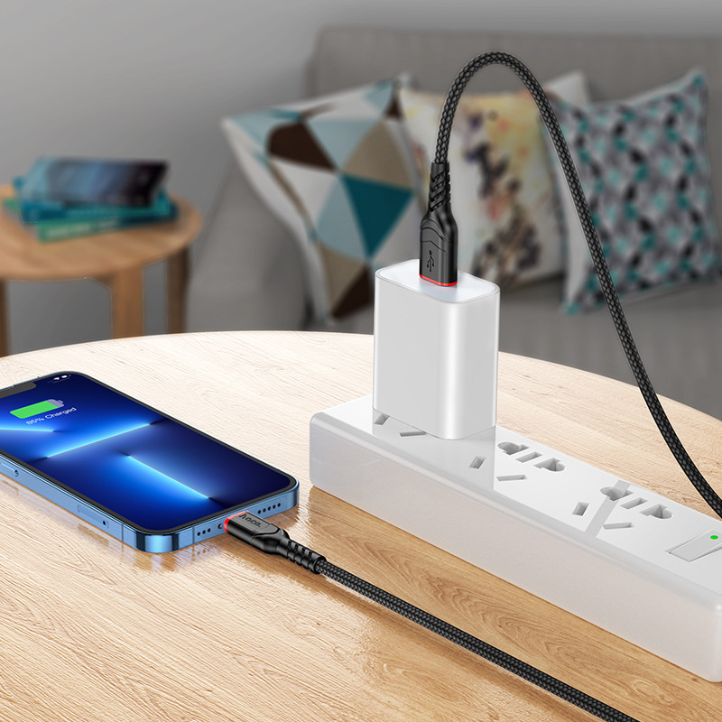 Кабель Hoco X59 Victory charging data cable iP(L=2M) Black Одесса - изображение 4