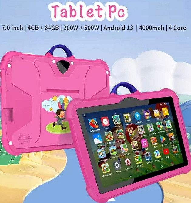 Детский планшет Android 13, Q Kids Tablets 4/64gb,4000 мАч,7-дюймовый. Харьков - изображение 8