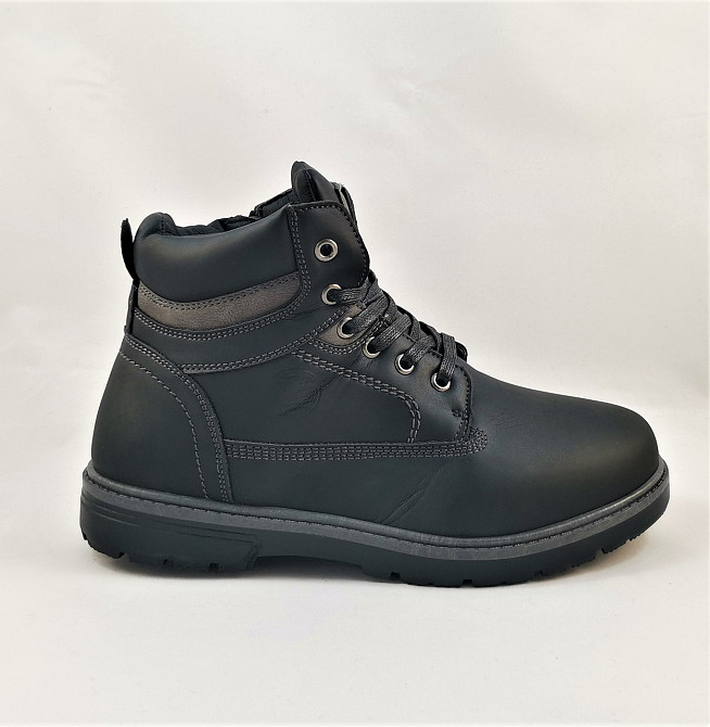 Ботинки ЗИМНИЕ Мужские Черные Кроссовки с МЕХОМ на Замке с Молнией (размеры: 44) - 202-1 Днепр - изображение 3