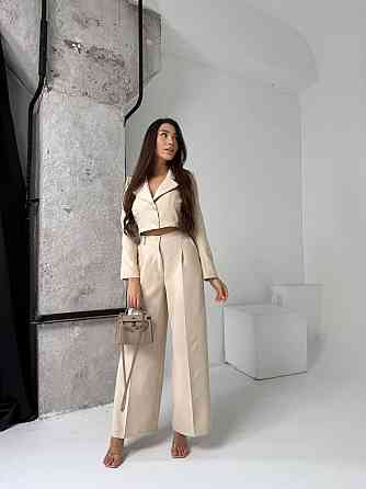 Женский деловой брючный костюм двойка: жакет и брюки костюмка Одесса