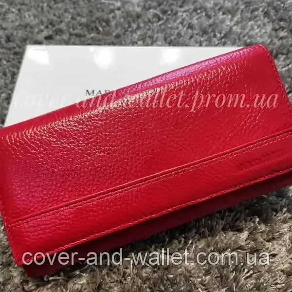 Красный кожаный женский кошелек с визитницей Marco Coverna MC 1415 Киев - изображение 2