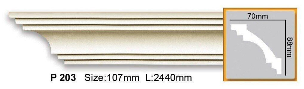 Карниз полиуретановый гладкий Gaudi Decor P 203 Flexi Днепр - изображение 1