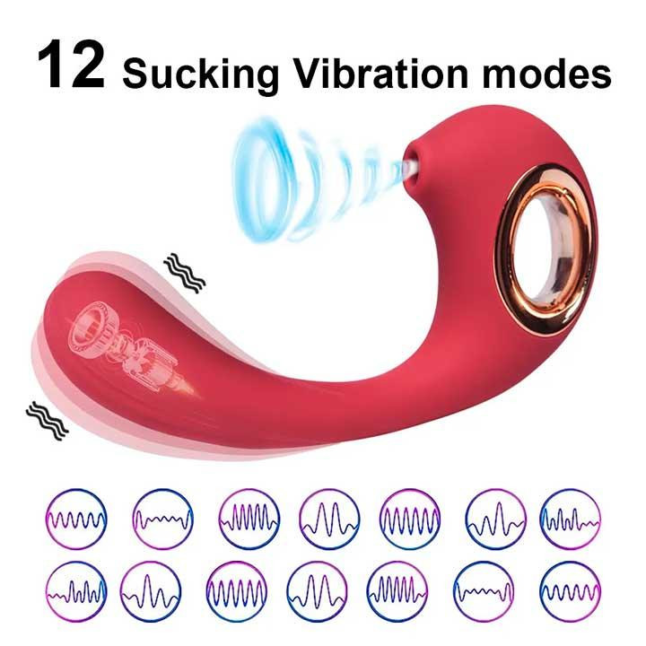 Кліторальний вакуумний вібростимулятор Dolphine Licker Vibe червоний — Вібратори Вінниця - фото 3