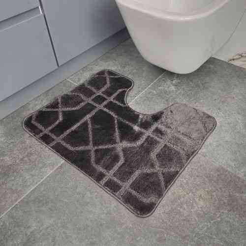Килимок для ванних кімнат поліпропіленовий TM DarianA Standard u-cut 60*50 сірий геометрія Житомир