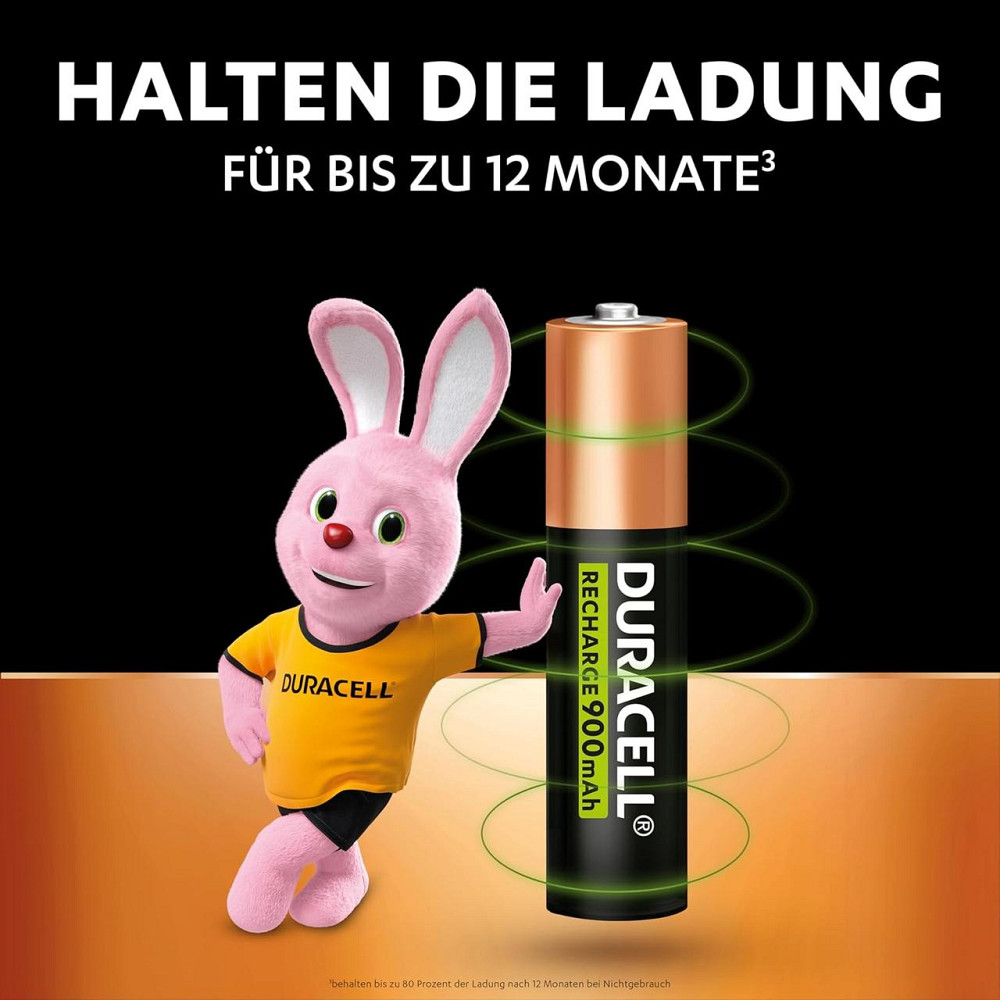 Аккумулятор Duracell Recharge Ultra AAA 900 mAh черно‑серебристый NiMH предзаряженный 4 шт до 100 циклов Киев - изображение 5