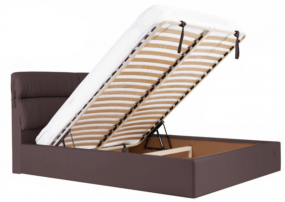 Ліжко Двоспальне Edinburgh VIP 180 х 190 см Fly 2231 З додатковою металевою цільнозварною рамою Темно-коричневий Дніпро - фото 15