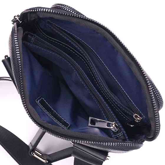 Мужская сумка из комбинированой натуральной кожи SHVIGEL 18720 Черная Киев