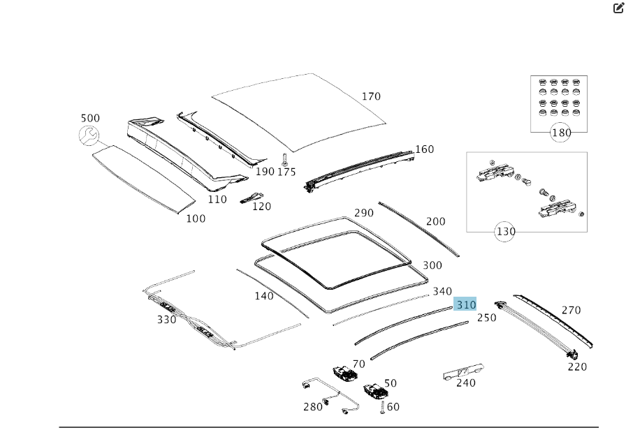 Mercedes-Benz  A2927820200 Ущільнювач зсувного люка зліва GLE Coupe C292 Одеса - фото 2