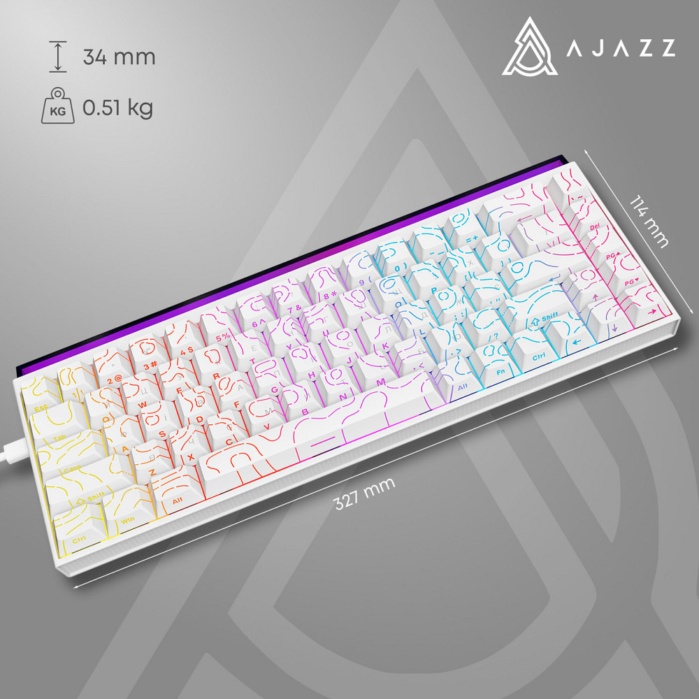 Клавіатура Ajazz NK68 Red Switch White USB-C (NK68-R-S-W) ( 20881 ) Харків - фото 5