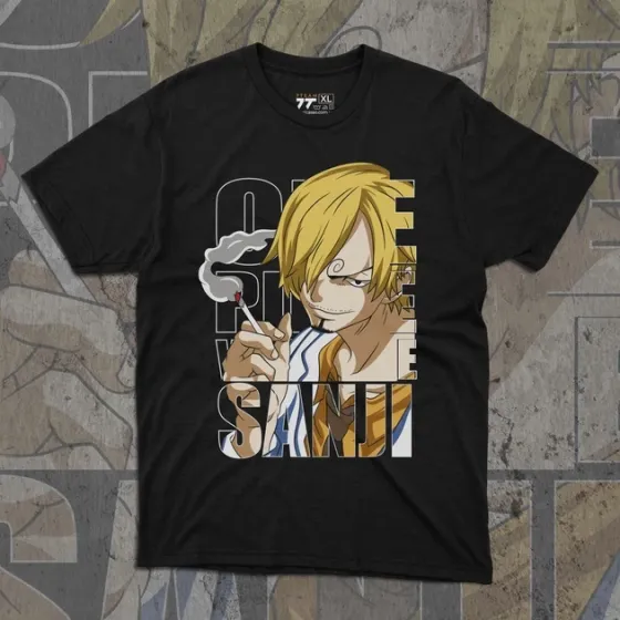 Футболка чоловіча з  принтом Ван Пис Санджи Чорна Нога Розмір 48 Anime1004 Дніпро
