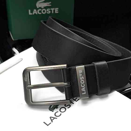 Мужской брендовый ремень Lacoste из натуральной итальянской кожи (979) Киев