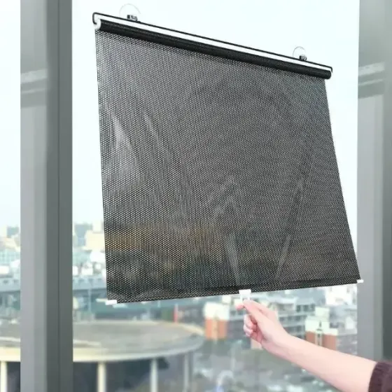 Рулонная солнцезащитная шторка на пластиковые окна 50*125 см, Черная Коломия