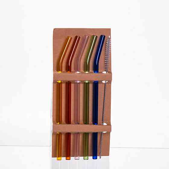 Набір скляних трубочок із щіточкою  (5+1) 64486-80 Київ