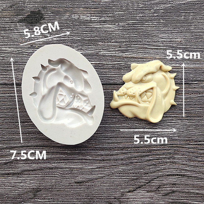 Молд силиконовый собака Бульдог 58 на 75 мм серый Киев - изображение 2