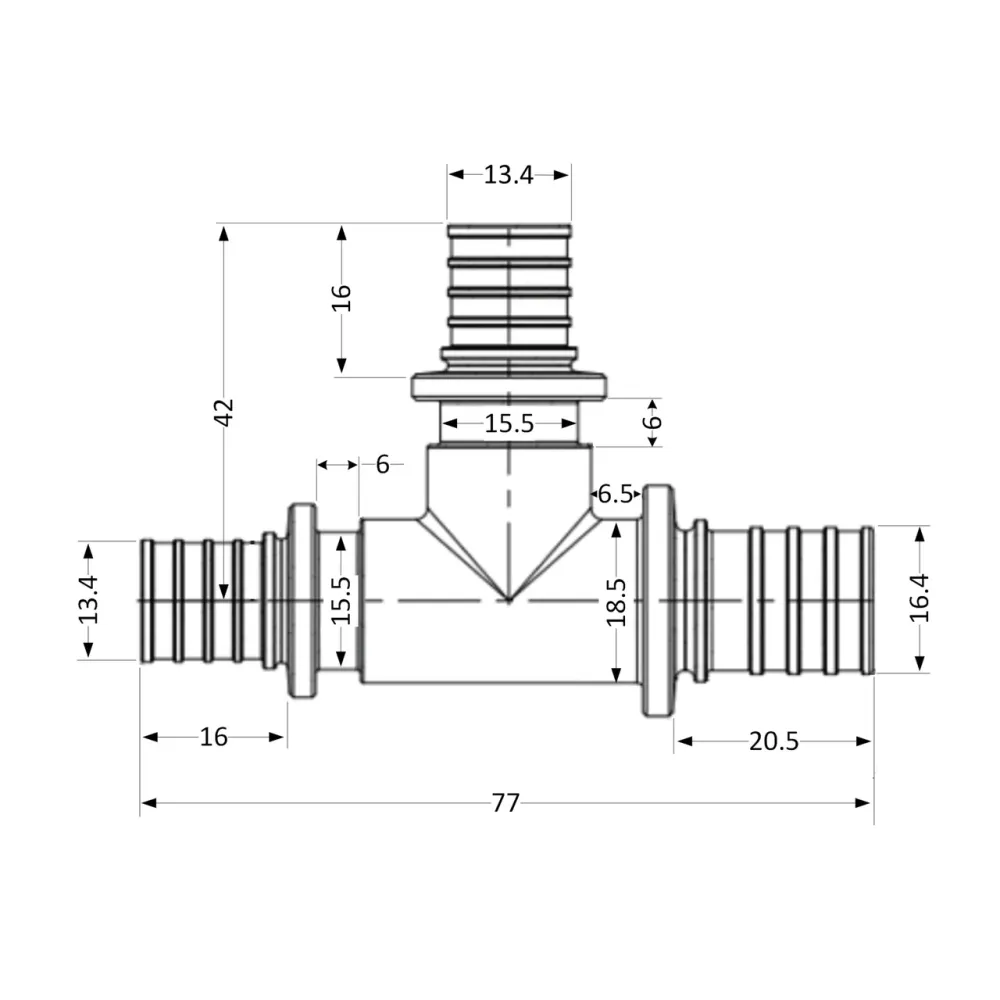 Трійник натяжний Icma No1039 d20х16х16 851039GWBOBO0 Київ - фото 8