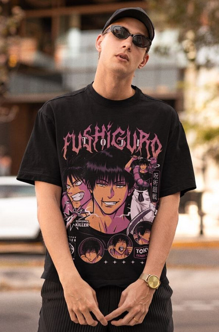 Футболка аниме Магическая битва оверсайз (S/M/L) Черний AnimeJ0861 Днепр - изображение 2