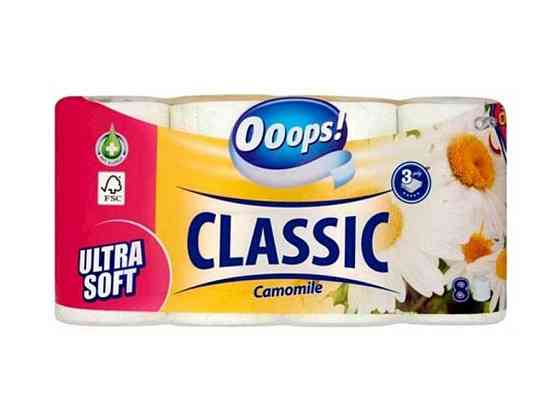 Туалетная бумага 8шт 3слой Classic Camomilla 140 от ТМ OOOPS! Киев